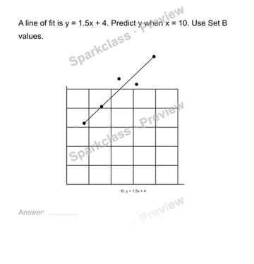 Use a line of fit to predict — Grade 8 problem preview