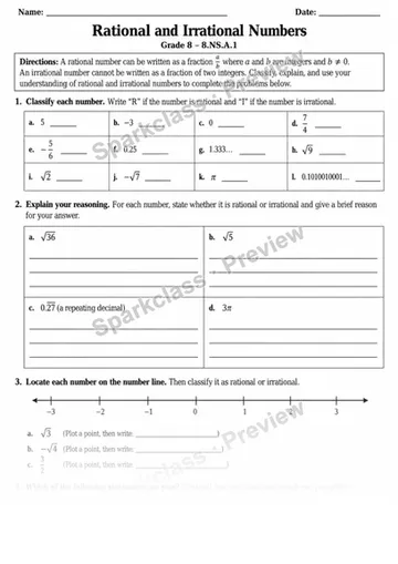 8.NS.A.1 · Variant 2 — Grade 8 worksheet preview