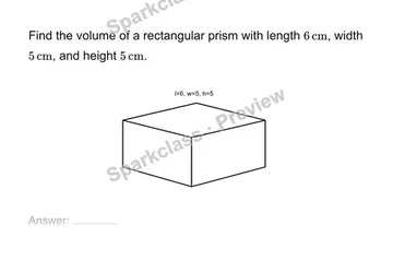 Find prism volume — Grade 7 problem preview