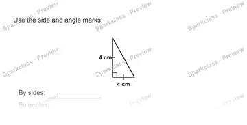 Use the side and angle marks. 4 cm 4 cm By sides: By angles: — Grade 5 problem preview