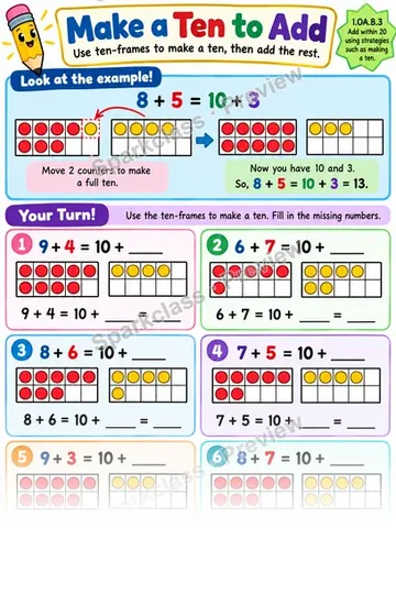 Make Ten Strategy — Grade 1 worksheet preview