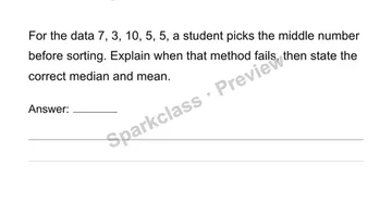 Compute and interpret mean and median — Grade 6 problem preview