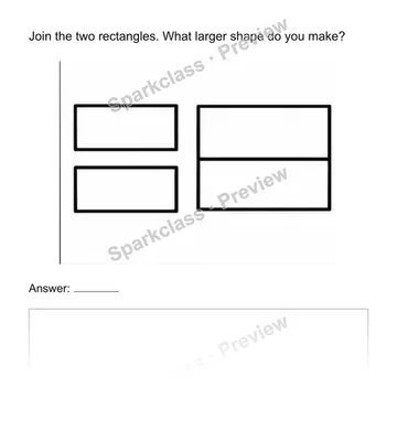 Compose larger shapes from smaller shapes — Kindergarten problem preview