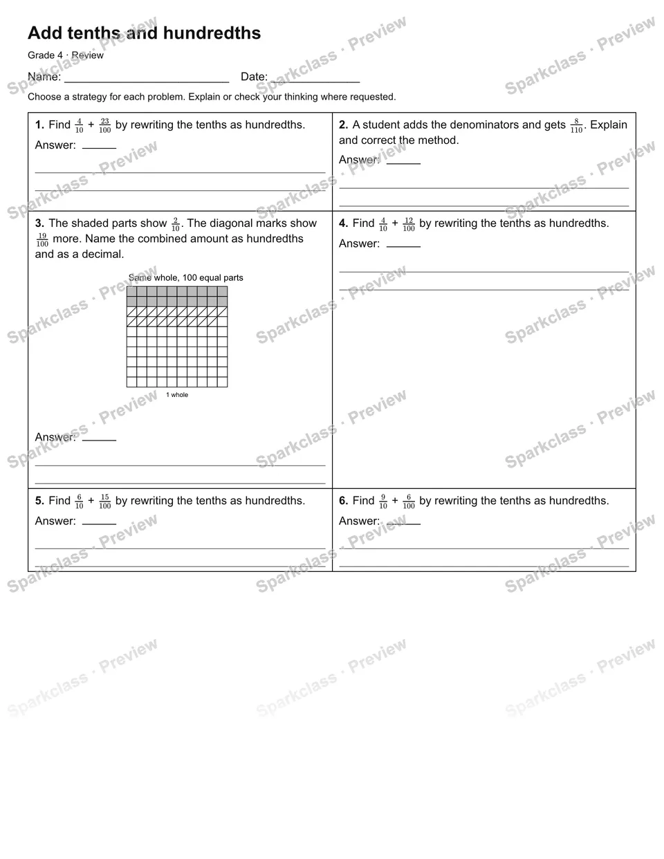Add tenths and hundredths — Review — page 1