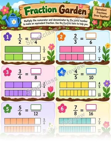 Generate Equivalent Fractions — Grade 4 worksheet preview