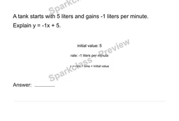 Explain a function in context — Grade 8 problem preview