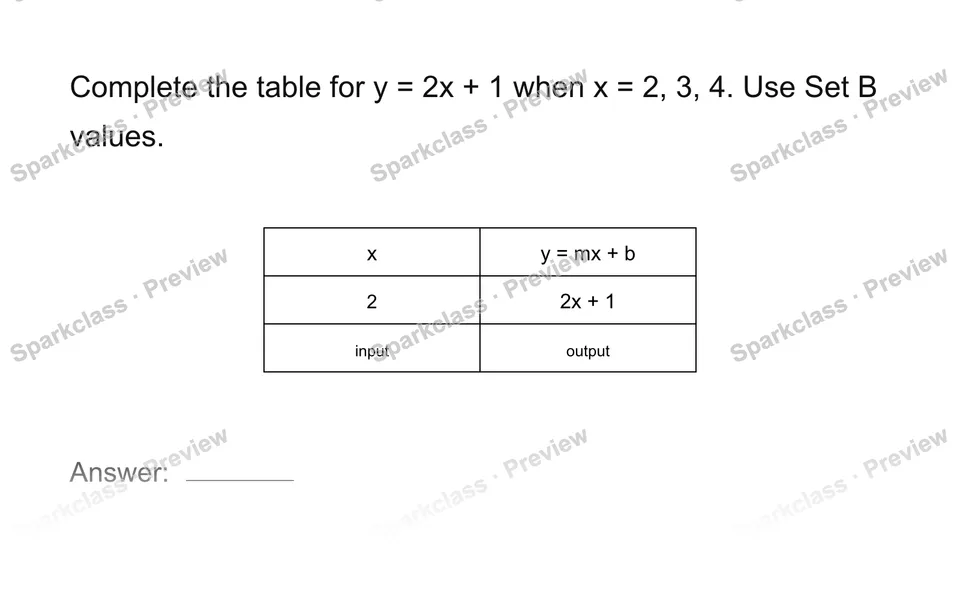 Complete a function table — page 1