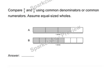 Compare with equivalent forms — Grade 4 problem preview