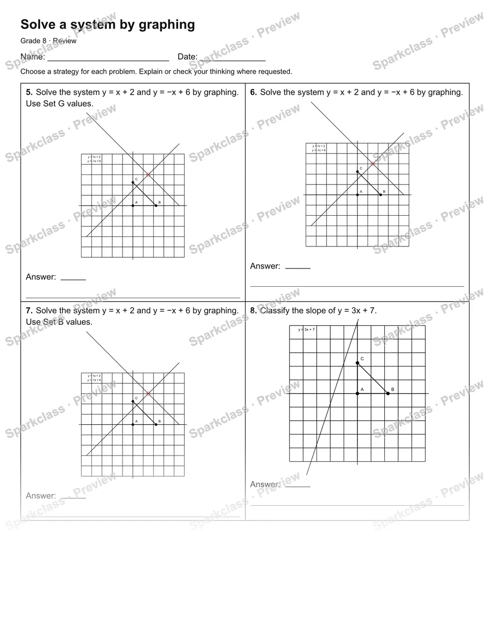 Solve a system by graphing — Review — page 2