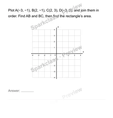 Draw a coordinate polygon — Grade 6 problem preview