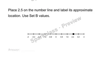Place real numbers on a number line — Grade 8 problem preview