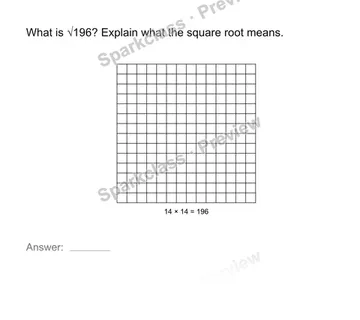 Interpret square roots — Grade 8 problem preview