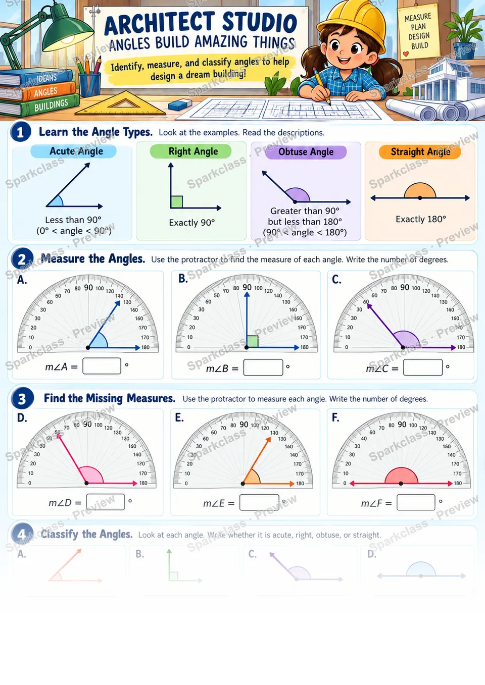 Measure and Classify Angles — page 1
