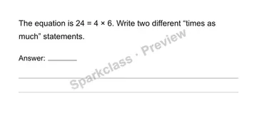 Write two comparisons — Grade 4 problem preview