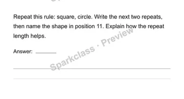 Generate a repeating shape pattern — Grade 4 problem preview
