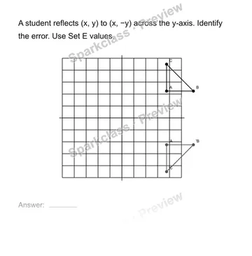 Find an error in a transformation — Grade 8 problem preview