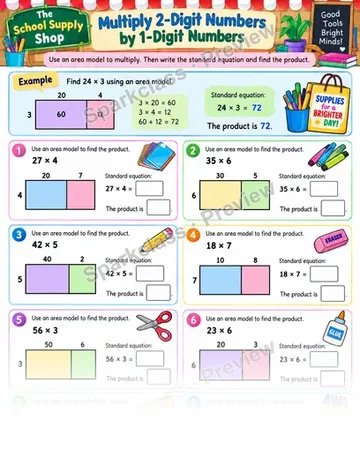 Multiply 2-Digit by 1-Digit Numbers — Grade 4 worksheet preview