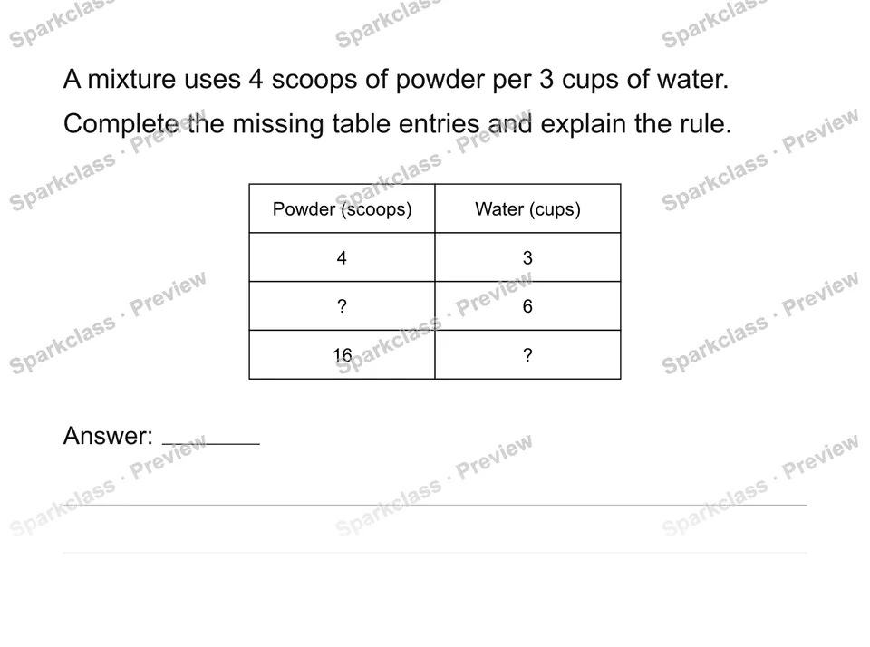 Equivalent ratios and tables — page 1