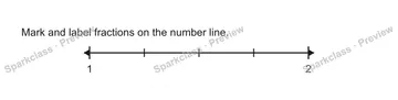 Mark and label fractions on the number line. 1 2 — Grade 5 problem preview