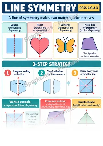 Knowledge Guide · Line Symmetry — Grade 4 worksheet preview