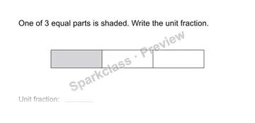 Name a unit fraction — Grade 3 problem preview
