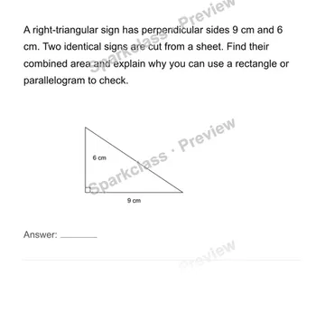 Derive and apply triangle area — Grade 6 problem preview