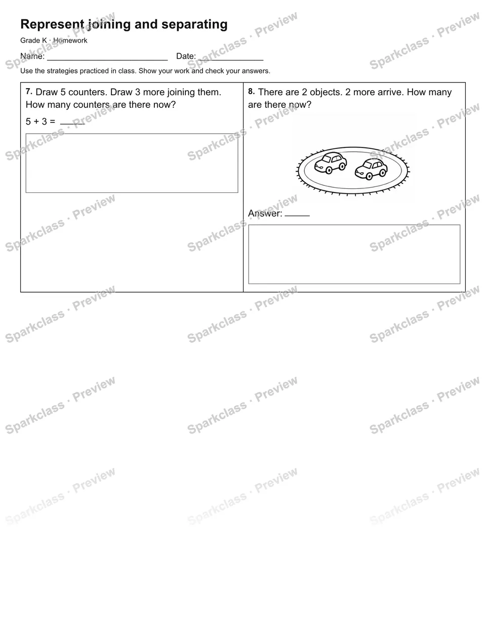 Represent joining and separating — Homework — page 2