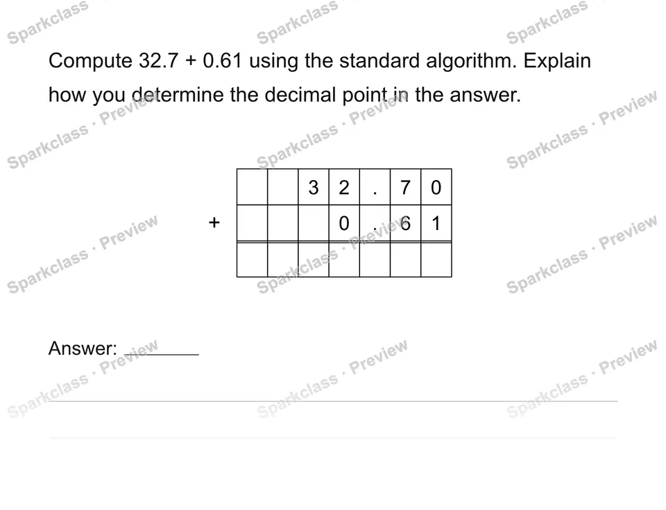 Compute with multi-digit decimals — page 1