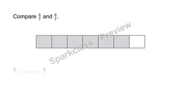 Compare same denominators — Grade 3 problem preview