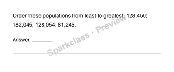 Order city populations — Grade 4 problem preview