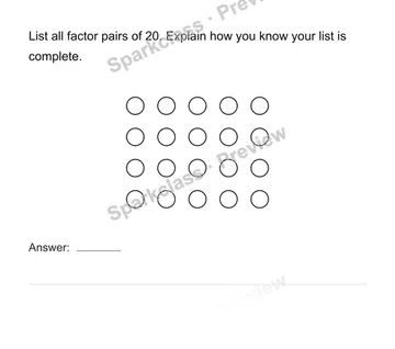 Find all factor pairs — Grade 4 problem preview