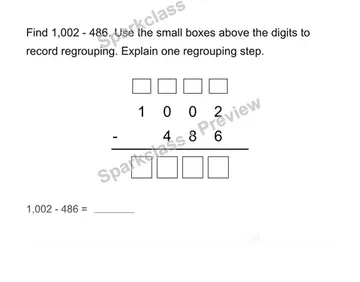 Subtract whole numbers — Grade 4 problem preview