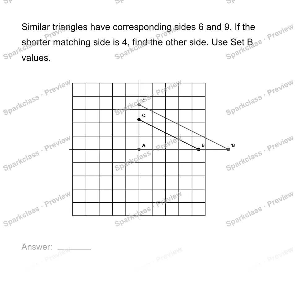 Find a missing side in similar figures — page 1