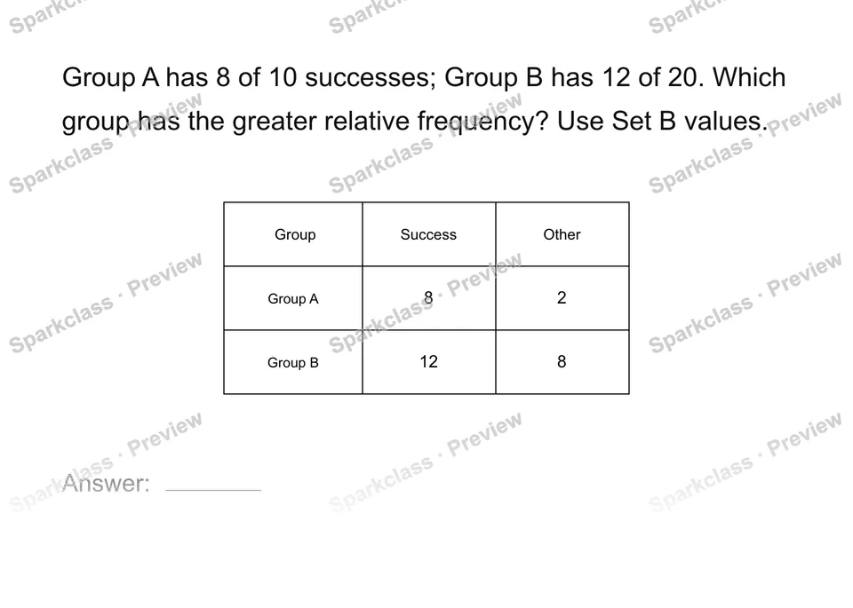 Compare relative frequencies — page 1