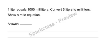 Convert measurement units with ratios — Grade 6 problem preview