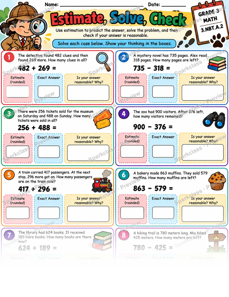 Estimate And Check Add Subtract — page 1