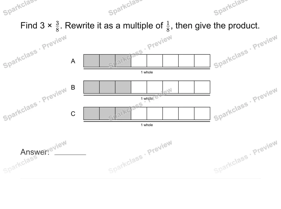 Multiply a fraction by a whole number — page 1