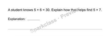Explain a fact strategy — Grade 3 problem preview