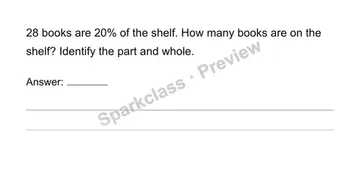 Find the whole from a percent — Grade 6 problem preview