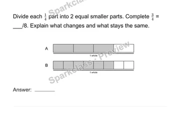 Explain equivalent fractions with models — Grade 4 problem preview