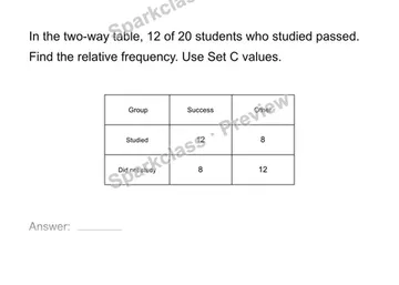 Read a two-way table — Grade 8 problem preview