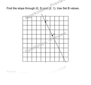 Find slope from two points — Grade 8 problem preview