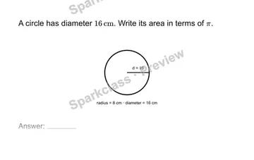 Find area in exact form — Grade 7 problem preview