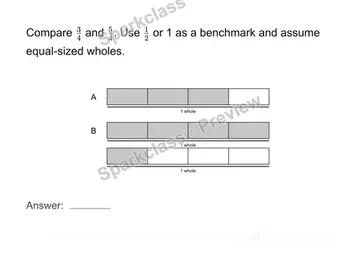 Compare using benchmarks — Grade 4 problem preview