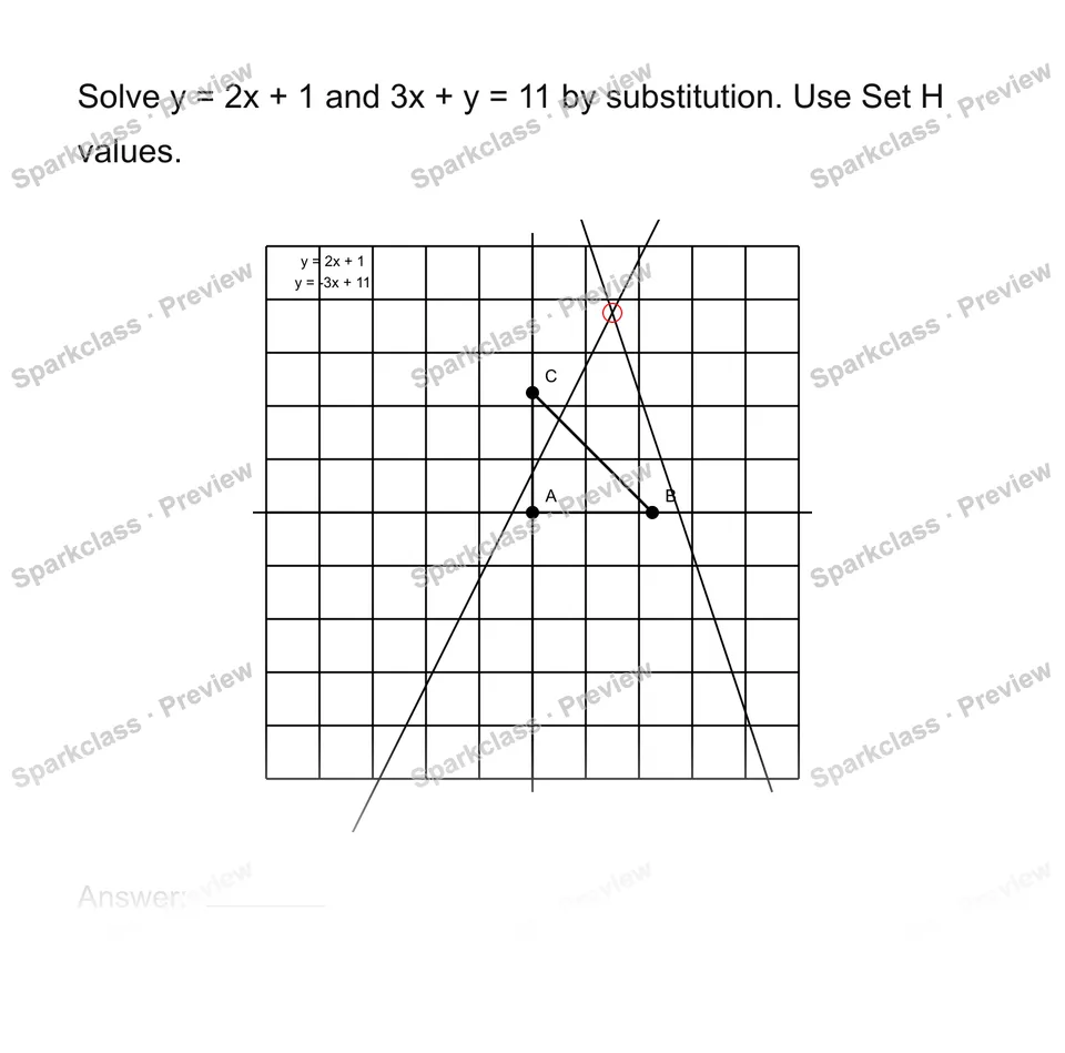 Solve a system by substitution — page 1