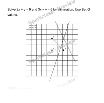 Solve a system by elimination — Grade 8 problem preview