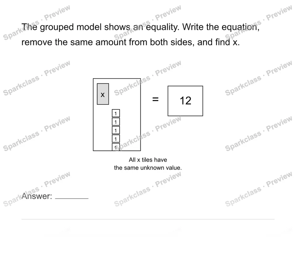 Solve additive one-step equations — page 1