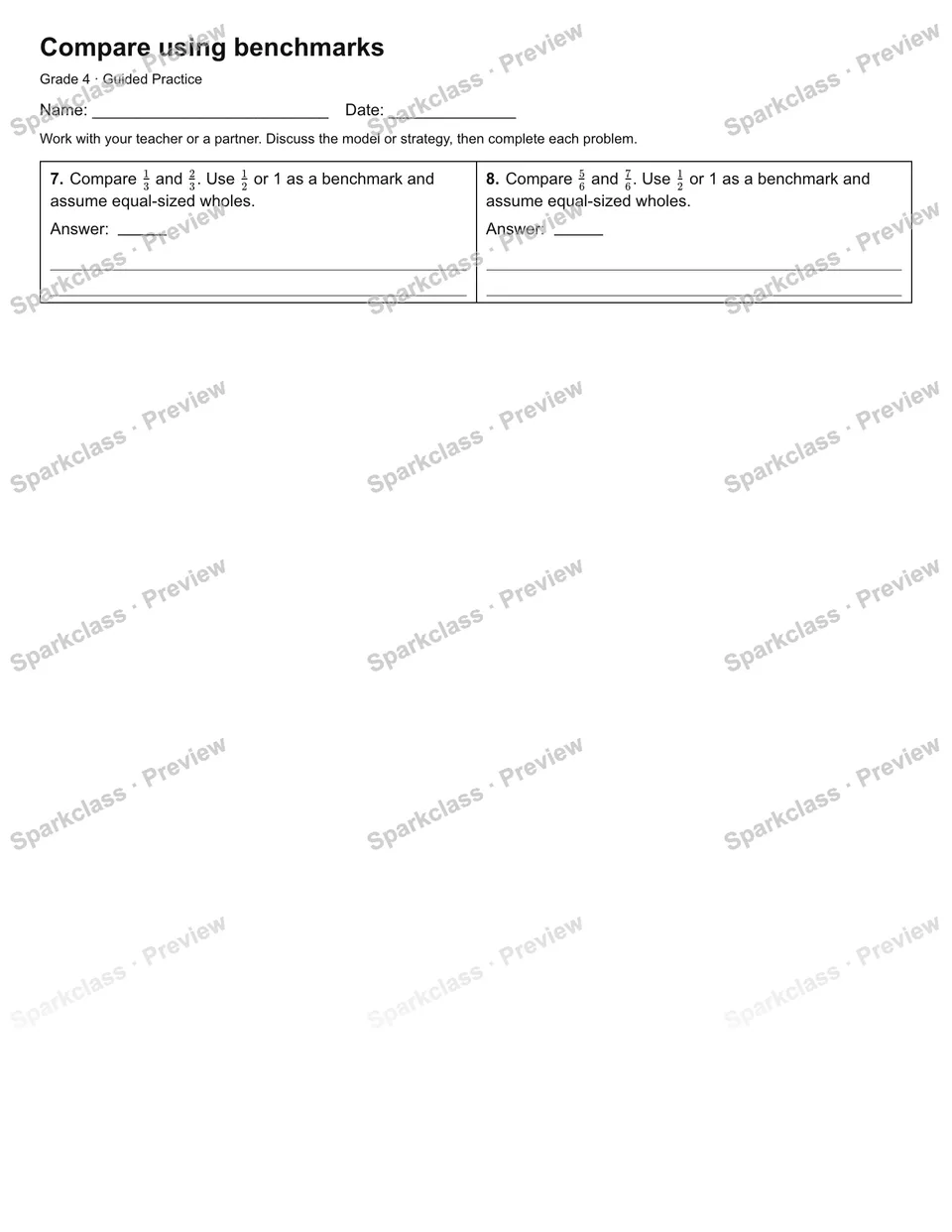 Compare using benchmarks — Guided Practice — page 2