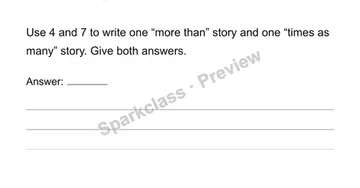 Create two stories — Grade 4 problem preview
