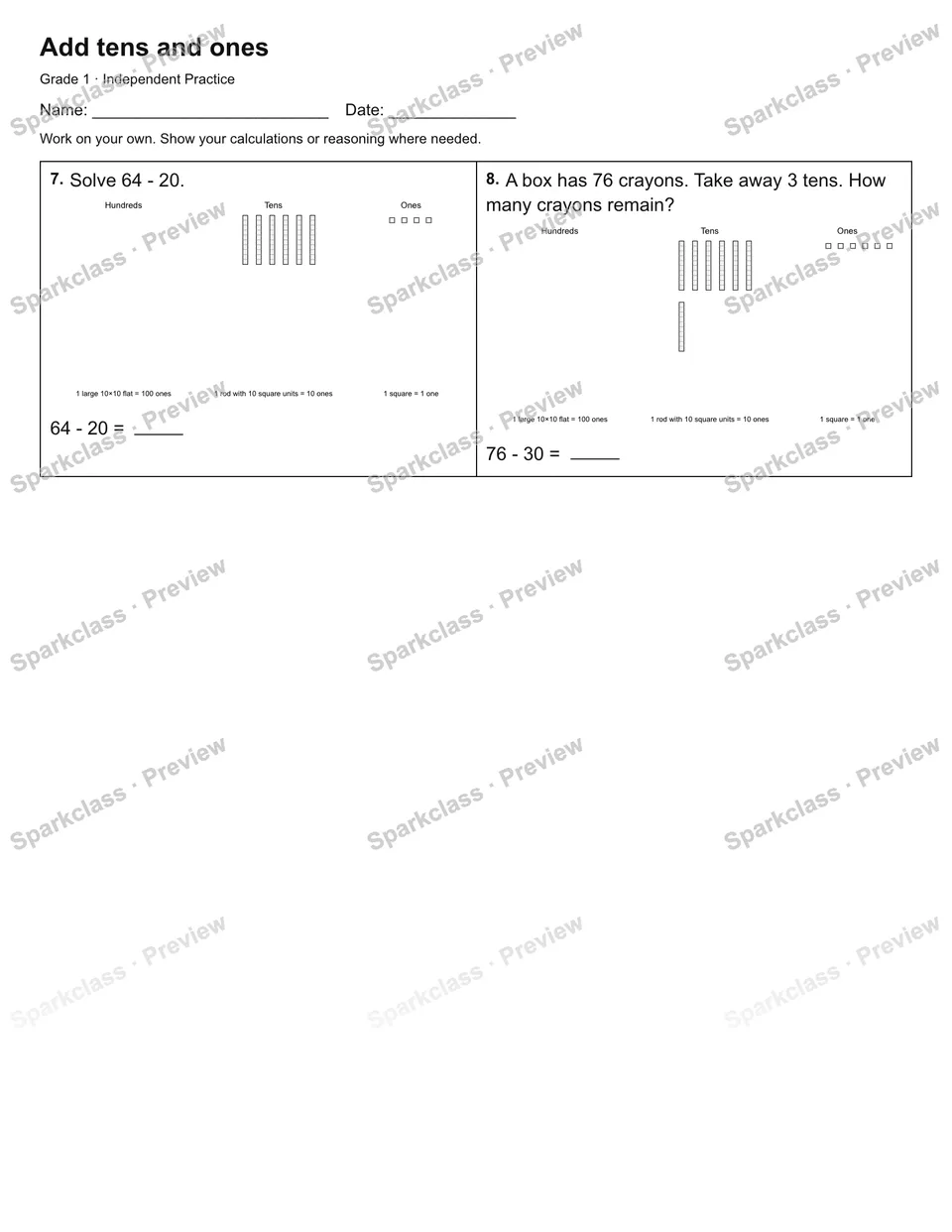 Add tens and ones — Independent Practice — page 2
